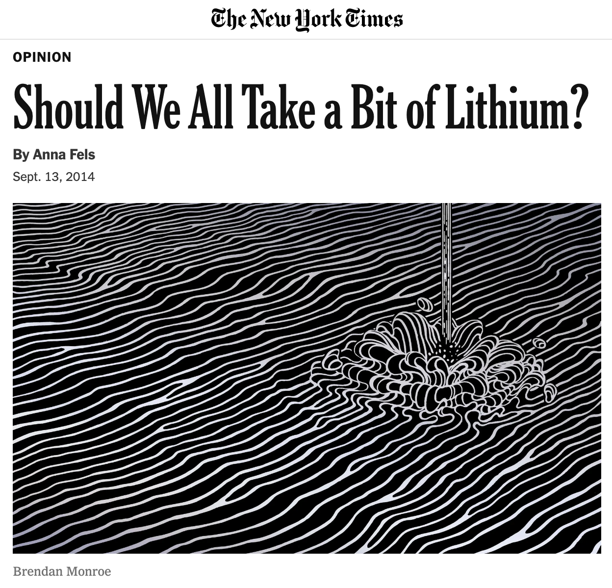 Should We All Take a Bit of Lithium?